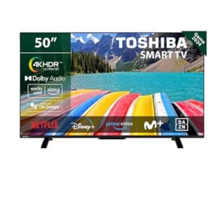 TOSHIBA 50UV2363DG Smart TV 4K UHD 50" sin Marcos con HDR10 Dolby Audio con Asistente de Voz Alexa y Google por solo 299€