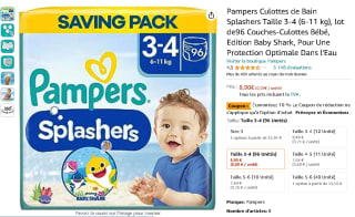 Pampers Splashers zwemluiers (96 stuks) voor €8,90