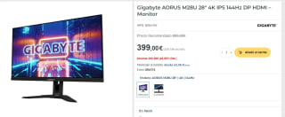 Monitor Gigabyte AORUS M28U 28″ 4K IPS 144Hz por 399€