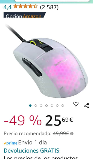 Roccat Ratón Óptico Gaming por 25,69€.