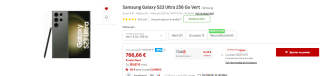 Samsung Galaxy S23 Ultra 256 Go Vert à 766,66€