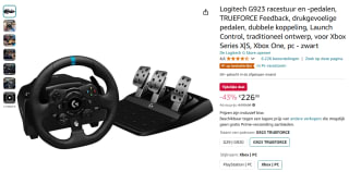 Logitech G923 Trueforce Racestuur met pedalen voor €226,99 bij Amazon NL