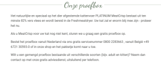 Gratis PLATINUM MeatCrisp voor de kat aanvragen