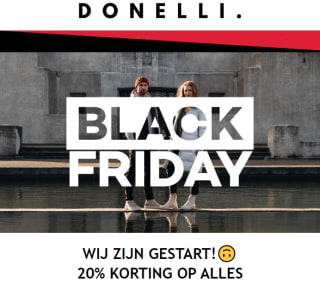 20% korting op alles bij Donelli