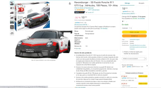 Puzzle 3D Ravensburger Porsche 911 GT3 Cup por 15€