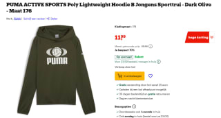 PUMA Active Sports Poly Jongens Hoodie Groen maat 176 voor €11,99 bij Bol