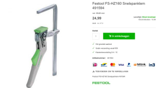 Festool snelspanklem FS-HZ 160 voor €41,13 bij Gereedschappelijk