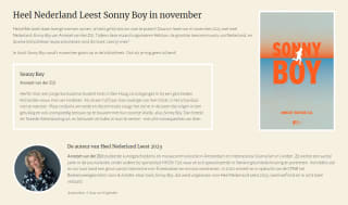 Gratis boek Sonny Boy ophalen in de bieb vanaf 1 november
