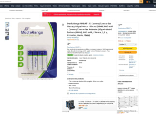 Batería MediaRange MRBAT120 Níquel-Metal hidruro (NiMH) 800 mAh (CR) por solo 3,38€por solo 3,38€