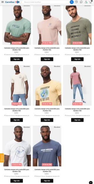 -70% de Descuento en la Segunda Unidad Camiseta Bio hombre.