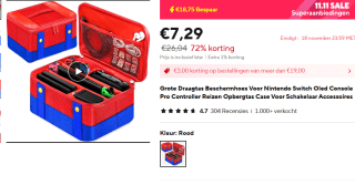 Nintendo Switch draagtas voor €7,29 bij AliExpress