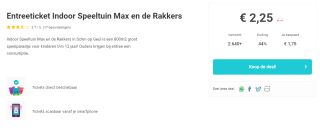 €2,50 extra voordeel bij Tripper