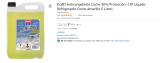 Krafft Anticongelante Coche 30% Protección -18º Líquido Refrigerante Coche 5L por 7.59€