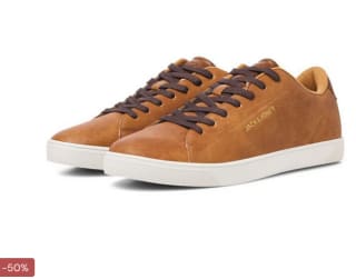 Zapatillas Jack&Jones clásicas simil piel Hombre tostado por solo 22,49€
