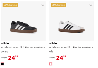Adidas VL Court 3.0 kinder sneakers voor €24,99 bij Scapino