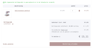 20% korting op je bestelling bij Little Shop around the Corner