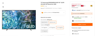 TV Samsung QE55Q60DAUXXH 55" QLED UltraHD 4K Quantum HDR por 509€