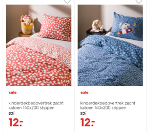 Kinderdekbedovertrek van zacht katoen voor €12 bij de Hema