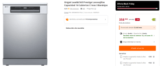 Origial Load&Chill Prestige Lavavajillas Capacidad 14 Cubiertos C Inox 3 Bandejas por 358.99€