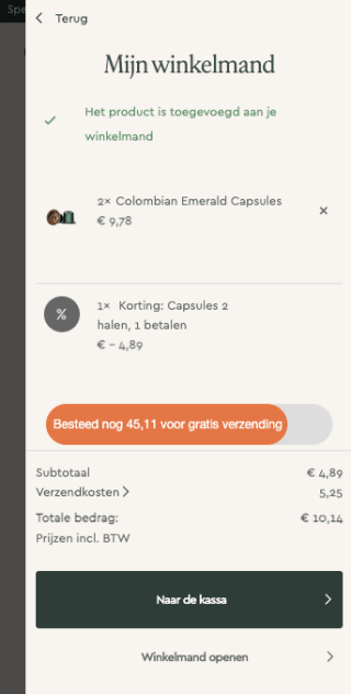 2 halen = 1 betalen ( 20 cups dan voor 4,89 euro )