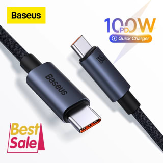 Cabo USB de Tipo-C da Baseus na cor preta - R$ 48,18