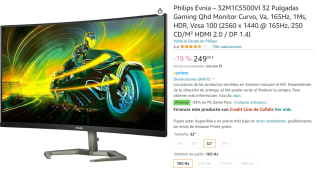 Monitor Philips Evnia 32M1C5500VL/00 31.5" LED QHD 165Hz Curva por 249.99€