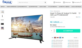 Smart TV da Philco de 40 polegadas Full HD - R$ 1.299