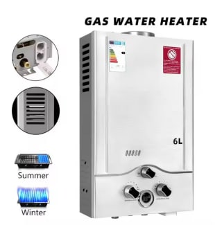 calentador de agua de Gas LP acero inoxidable de 6L-18L con Kit de ducha por solo 68,83€