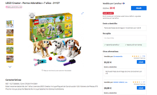 Set Lego Creator - Perros Adorables por 20€