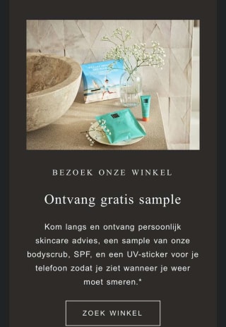 Gratis sample SPF, bodyscrub en UV sticker voor je telefoon bij Rituals