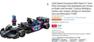 LEGO Speed Champions BWT Alpine F1 Team A524 racewagen voor €19.98 bij Amazon