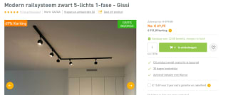 QAZQA Modern railsysteem zwart 5-licht voor €69,95 bij Lampenlicht