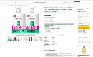 Champú Pantene Pelo Suave Y Liso Nutri Pro-V 2 x 1 litro por 13,55€