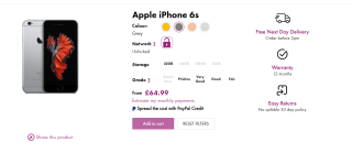 Apple iPhone 6s 32GB Smartphone £64.99 at Smartfonestore