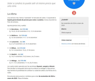 Desde 37€ y por menos de 50€ Vuelos a Londres