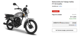 Motocicleta FT 150 de trabajo por $11025 en Italika