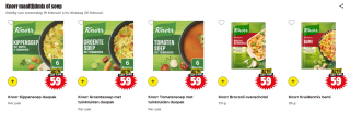 Knorr maaltijdmix of soep voor €0,59 bij Dirk