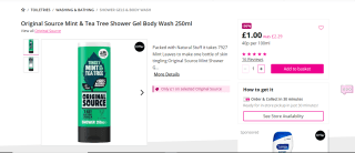 Original source shower gel available for £1