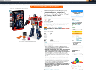 LEGO Icons 10302 Optimus Prime por solo 127,49€