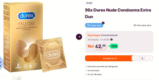 96 Durex Nude Classic condooms voor €42,95 bij iBOOD