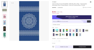 Toallas de playa 90x180cm de microfibra 250g por 2,99€ (2,39€ leer descripción)