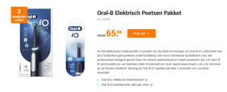 Oral-B Io elektische tandenborstel + Oral-B IO opzetborstels ultimate clean voor €45,98 na cashback bij de AH