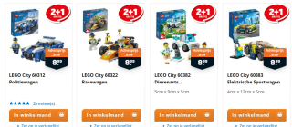 2+1 gratis op Lego sets bij Trekpleister