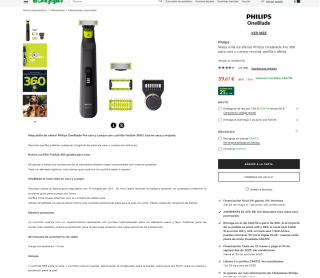 PHILIPS Maquinilla de afeitar OneBlade Pro 360 por 39,67€