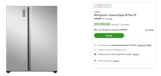 Refrigerador Hisense Dúplex 18 Pies HS por $12,869 | Cupón Bodega Aurrera