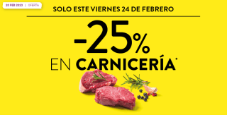 25% DTO en Carniceria en BM Supermercados