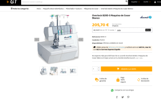 Máquina Overlock 820D-3 de coser por 205,70€