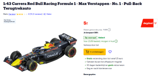 1:43 Carrera Red Bull Racing Formule 1 (Max Verstappen) voor €5 bij Bol