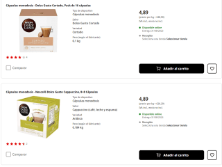 Cafetera de cápsulas Nescafé Dolce Gusto De'Longhi Piccolo XS + 48 cápsulas por 13,67€
