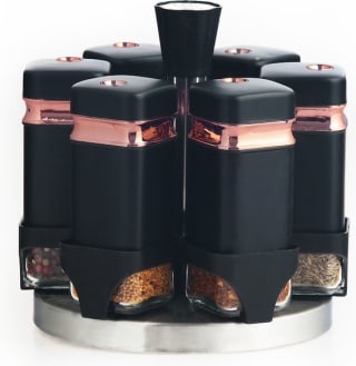 Buccan - Roterend kruidenrek - 6 kruidenpotten - zwart rosegoud voor €23,95 bij Dagknaller